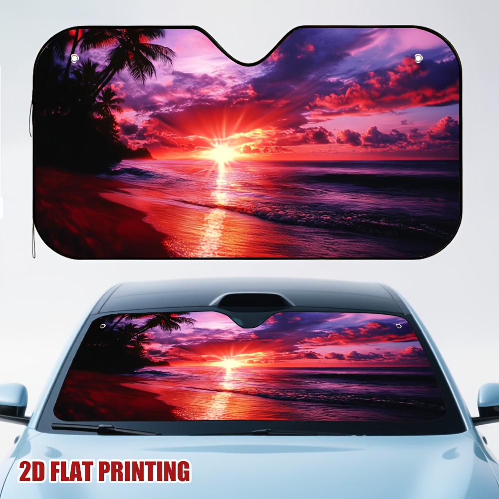 Interior Design Career - 1pc Sunset Paradise Beach Car Sun