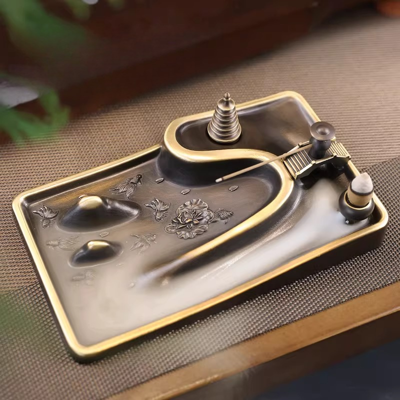 Interior Design Zen - Queimador de Incenso Vintage de Cobre