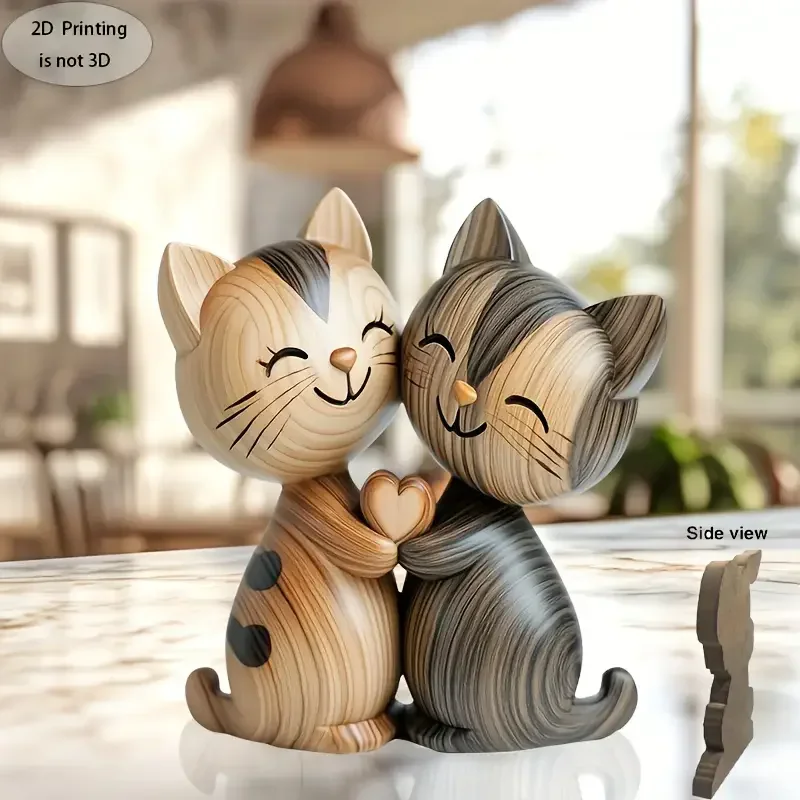 Interior Design School - Escultura de casal de gatinho de