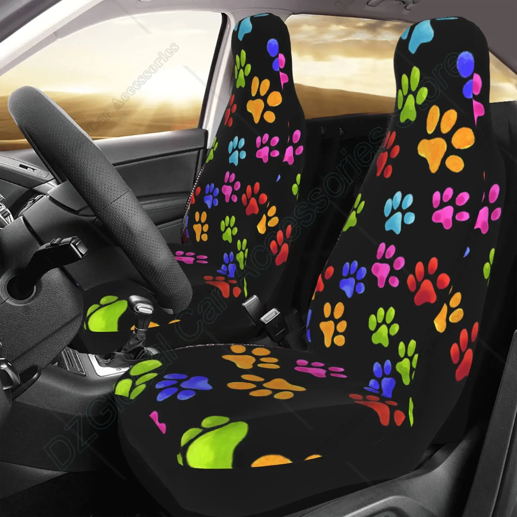 Interior Design Career - Colorido Dog Paw Imprimir Seat Covers