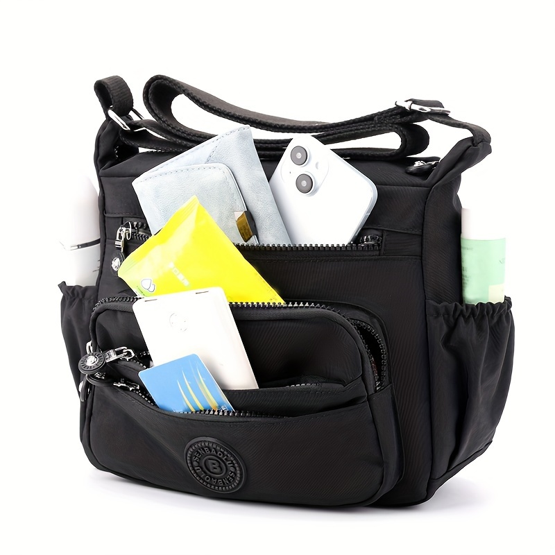 Interior Design School - Bolsa crossbody chique de nylon preto