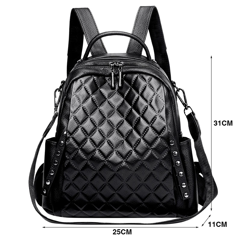 Genuíno couro mochila feminina - Interior Design School avaliação e preço