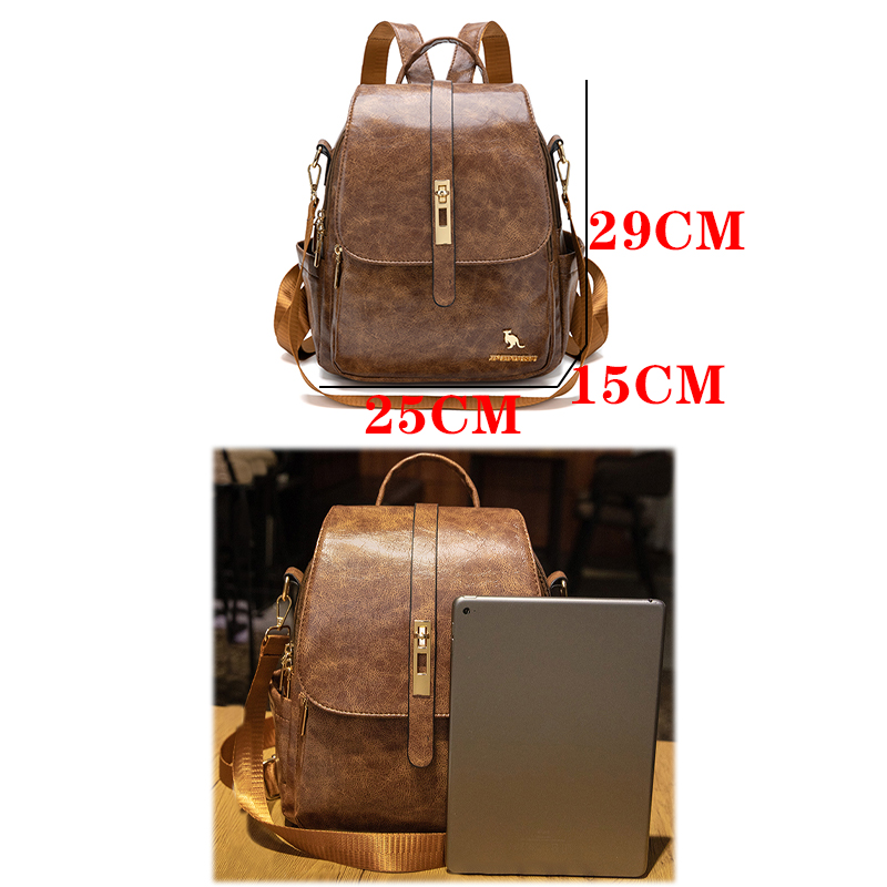 Mochila Vintage de couro macio - Interior Design School avaliação e preço