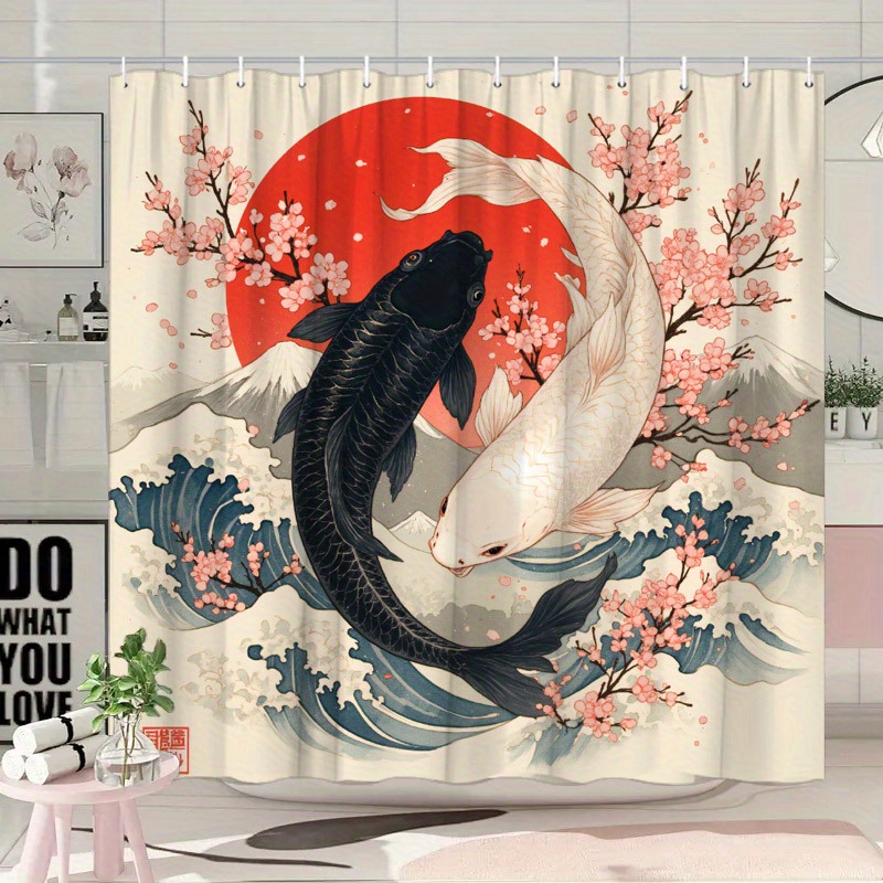 Cortina de chuveiro com estamp - Interior Design Japanese avaliação e preço