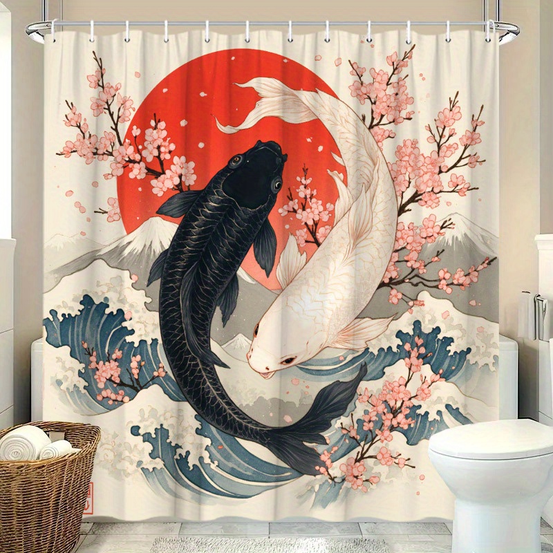 Cortina de chuveiro com estamp - Interior Design Japanese avaliação e preço