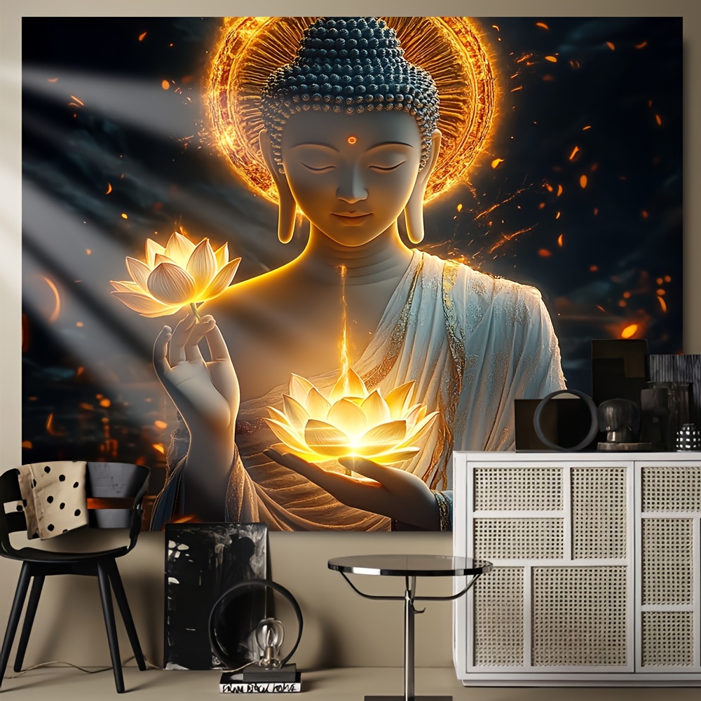 Arte de Parede com Buda e Flor - Interior Design Zen avaliação e preço