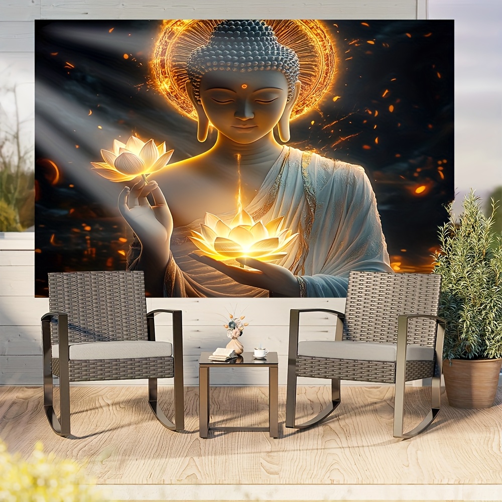Arte de Parede com Buda e Flor - Interior Design Zen avaliação e preço