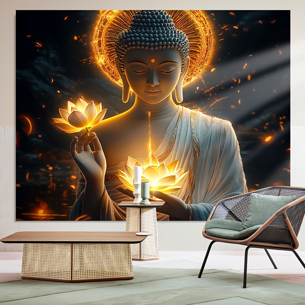 Arte de Parede com Buda e Flor - Interior Design Zen avaliação e preço